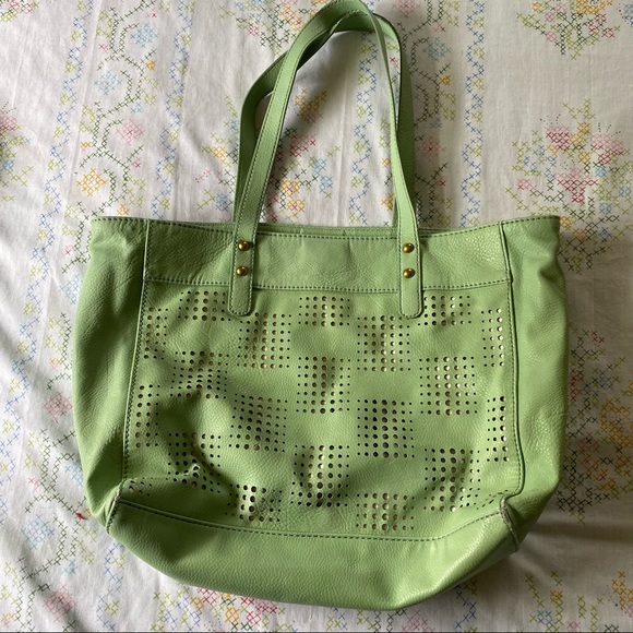 Fossil Mint Green Perforated Tote Bag - Picture 2 of 7